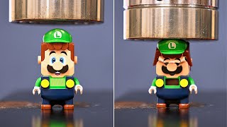 Lego Mario Characters CRUSHED By Hydraulic Press SMG4 Mario Lego [upl. by Leahcimaj]