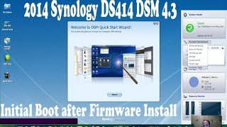 2014 Synology DS414 Part Three DSM 4 3 First Boot after Firmware Install [upl. by Ynna]