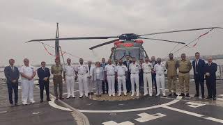 Italian Navy aircraft carrier ITS CAVOUR and the frigate ITS ALPINO arrived in Karachi 3 day visit [upl. by Coleville]