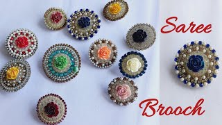 How to make saree brooch at home❤Easy saree brooch makingBeautiful saree pin❤ [upl. by Elocal]