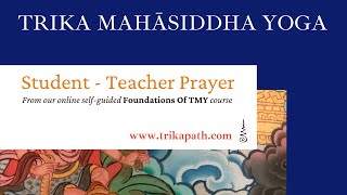 Student  Teacher Prayer  From Foundations of TMY [upl. by Browning]