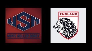 MRDWC 2018 England v USA Championship Final Game Period 1 Mens Roller Derby World Cup Barcelona [upl. by Yvon]