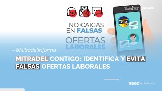 MITRADEL CONTIGO IDENTIFICA Y EVITA FALSAS OFERTAS LABORALES [upl. by Belva]