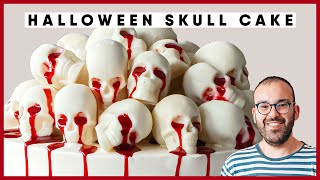 BloodDripping Red Velvet Skull Cake – The Ultimate Halloween Dessert Recipe [upl. by Gizela]