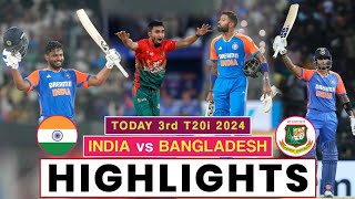 India vs Bangladesh 3rd T20 Highlights 2024  India vs Bangladesh Highlights 2024  Sanju Samson [upl. by Aivato]