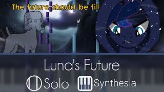 Lunas Future  My Little Pony  SOLO PIANO COVER w\LYRICS  Synthesia HD [upl. by Killie]