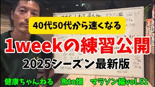 マラソンが40代50代から速くなる！『1週間の練習内容公開』2025シーズン最新版【マラソン編vol51】 [upl. by Yendor]