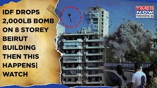 IDF Makes Hezbollah Official Run For Life Watch Jets Drop 2000lb Bomb on 8Storey Beirut Building [upl. by Anatlus710]