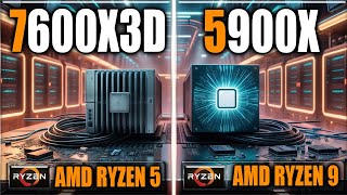 7600X3D vs 5900X Benchmarks  Gaming Benchmarks  Applications Tests [upl. by Kus]