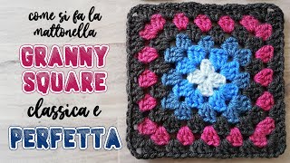 Come fare la mattonella granny square classica perfetta [upl. by Alveta]