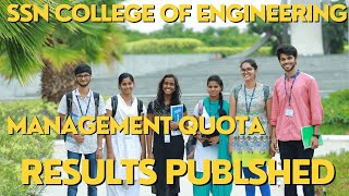 SSN COLLEGE Management Quota Admission RESULTS PUBLSHED [upl. by Okkin]