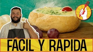 Cómo Hacer FONDUE DE QUESO EN PAN  Receta Fácil  Tenedor Libre [upl. by Pollard502]