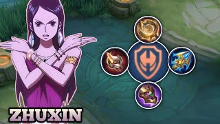 REASON WHY ZHUXIN TANK EMBLEM IS BROKEN😱 must try💀 ZHUXIN BEST BUILD MLBB🔥 [upl. by Moskow]