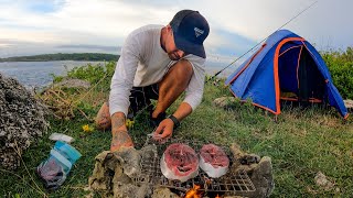 SOLO CAMPING ON A CLIFF HUNT FOR YOUR FOOD OR GO HUNGRY [upl. by Eenttirb]