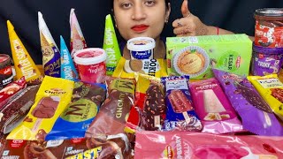 ASMR ICECREAM EATING AMULMAGNUM ALMONDCORNETTOKWALITY WALLCASSATTARAJWADI KULFIOREOMUKBANG [upl. by Georgeanna]