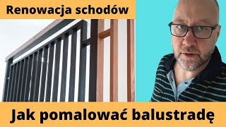 Renowacja schodów drewnianych malowanie balustrady Malowanie poręczy i malowanie barierek [upl. by Dzoba]