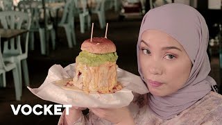 VOCKET MAKAN Burger Tower Di Burger Bakar Abang Burn Buat Bella Tak Senang Duduk [upl. by Rebekah233]