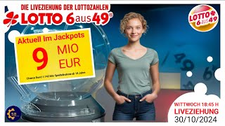 Ziehung der Lottozahlen live 30102024  lotto 6 aus 49 [upl. by Hervey]