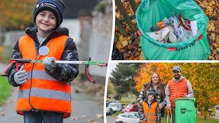 Boy 5 inspired to keep streets clean becomes Britains youngest litter picker  SWNS [upl. by Floridia]