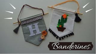 DIY BANDERINES HECHOS A PARTIR DE UNA BOLSA DE TELA  LaMaletadeRayas [upl. by Abrams254]