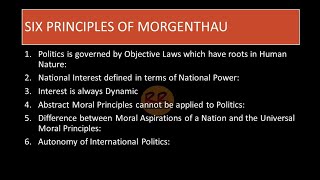 Six Principles Of Morgenthau Realism International Relations  CSS  RR Lectures [upl. by Enomys435]