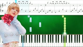 Taylor Swift  tolerate it Piano Tutorial With Sheets  Piano Instrumental  Piano Karaoke [upl. by Swift184]