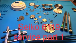 Seiko 6119 service part 1 [upl. by Melise]