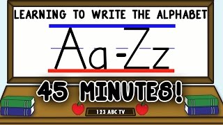 How to Write Letters AZ – Learning to Write the Alphabet for Kids – Uppercase and Lowercase Letters [upl. by Hacissej]