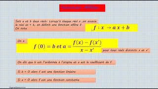 fonction affine 1ère année أولى ثانوي [upl. by Enasus]