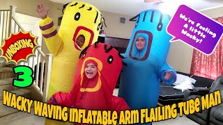 Unboxing 3 Wacky Waving Inflatable Arm Flailing Tube Man Were Feeling A Little Wacky [upl. by Seadon]