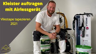 Kleister auftragen mit Airlessgerät Glasvlies kleben [upl. by Ahsimot751]