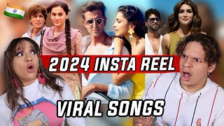 Waleska amp Efra reaction to INDIAN SONGS that went viral on REELSTIKTOK in 2024 [upl. by Annaid37]