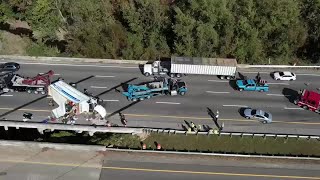 Truck overturns on I77 southbound 2 lanes closed [upl. by Manny604]