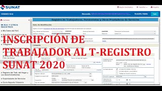 Como dar de alta a un trabajador en el T registro  Sunat 2020 [upl. by Kavita]