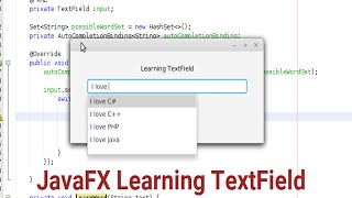 JavaFX with ControlsFX 3  Smart Learning TextFields [upl. by Wylde]