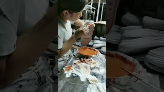 Process of Painting Sole Components of Athletic Shoes [upl. by Eintruoc]