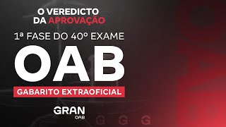 1ª fase do 40º Exame OAB  Gabarito Extraoficial [upl. by Fairley]