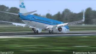 FSX  KLM Boeing 737 Landing Gear Emergency [upl. by Eelessej]