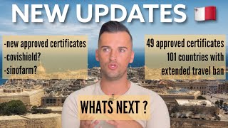 Malta Update  new approved certificates and vaccine update [upl. by Carlile]