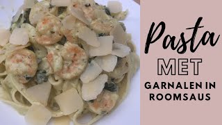 Pasta met garnalen in roomsaus [upl. by Lexine]