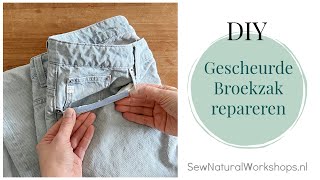 DIY  Gescheurde Broekzak Repareren [upl. by Ehcnalb551]