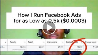 How I run Facebook Ads for as Cheap as 00003 [upl. by Aittam411]