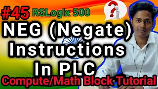 NEG Negate Instructions in RSLogix 500  RSLogix 500 EnglishPLC Tutorials For Beginners  PLC [upl. by Alegre]