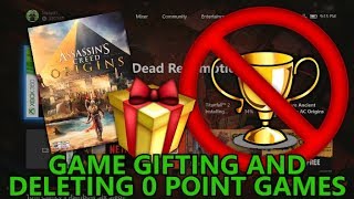 Xbox One  Game Gifting amp Deleting 0 Point Games from Your Gamercard [upl. by Eelreveb]