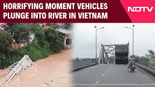 Vietnam Bridge Collapse  Dashcam Shows Moment Bridge Collapsed In Vietnam Following Typhoon Yagi [upl. by Onairotciv912]