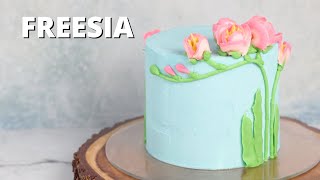 How to make a 3D Buttercream Freesia cake  Cake Decorating For Beginners [upl. by Valer]