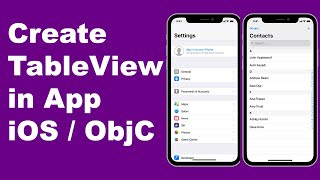 How to Create TableView in ObjectiveC iOS 2020 [upl. by Klos814]