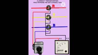 CT Current Transformer Connection With Amphare meter and selector switch connection shorts [upl. by Jordanson]