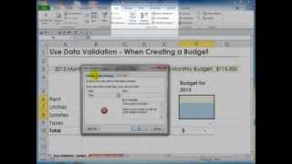 How to Use Data Validation When Creating a Budget [upl. by Lucretia]