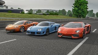 Forza 7 Drag Race  Lamborghini Aventador VS Mclaren MP412C VS Noble M600 [upl. by Olegnad]